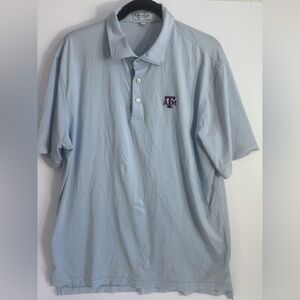Peter Millar Summer Comfort Light Blue Polo Shirt Texas A&M